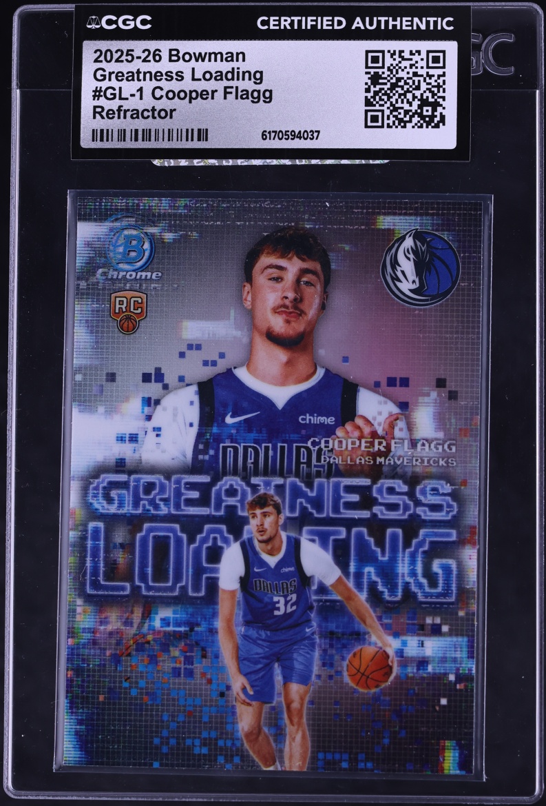 2025 Bowman Chrome Greatness Loading Refractor Cooper Flagg ROOKIE #GL-1 CGC AUTH