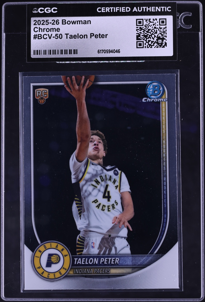 2025 Bowman Chrome Taelon Peter ROOKIE #BCV-50 CGC AUTH