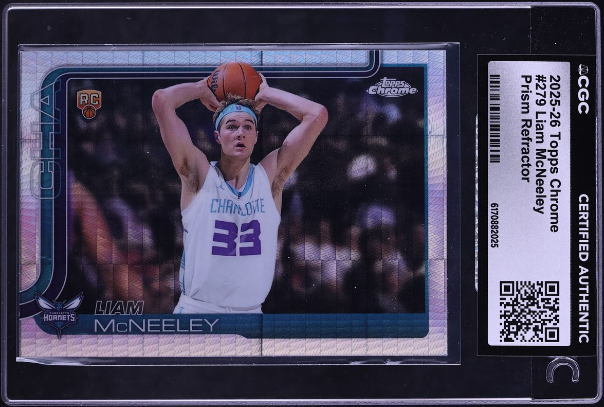 2025 Topps Chrome Prism Refractor Liam McNeeley ROOKIE #279 CGC AUTH