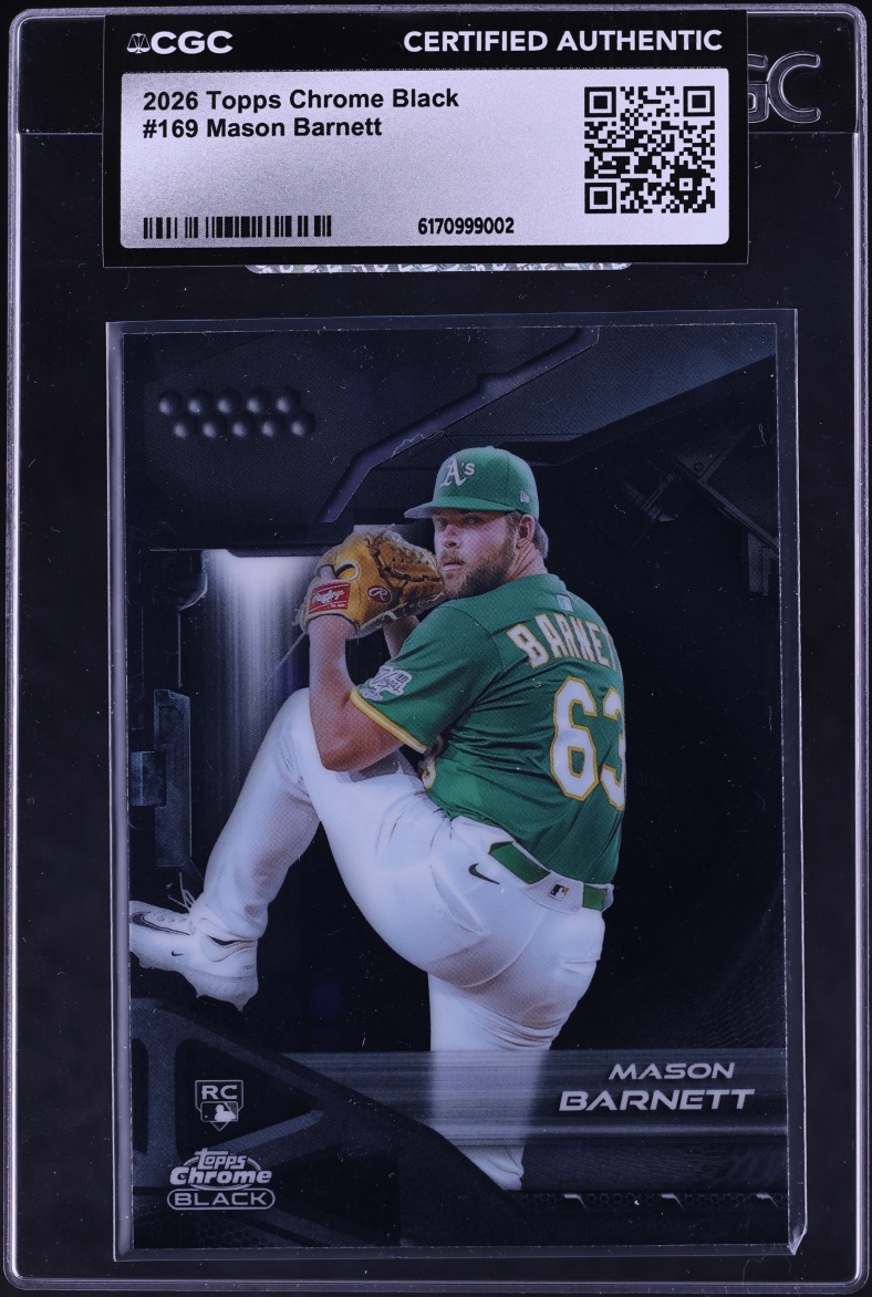 2026 Topps Chrome Black Mason Barnett ROOKIE #169 CGC AUTH