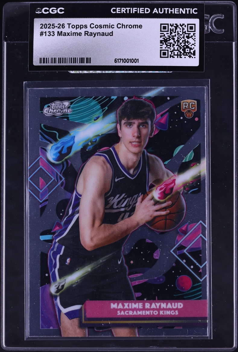 2025 Topps Chrome Cosmic Maxime Raynaud ROOKIE #133 CGC AUTH