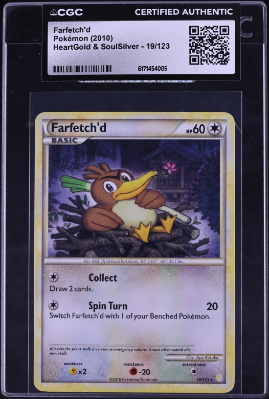 2010 Pokemon HeartGold & SoulSilver Farfetch'd #19 CGC AUTH