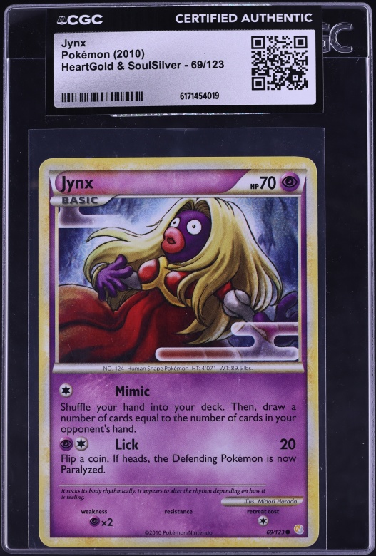 2010 Pokemon HeartGold & SoulSilver Jynx #69 CGC AUTH