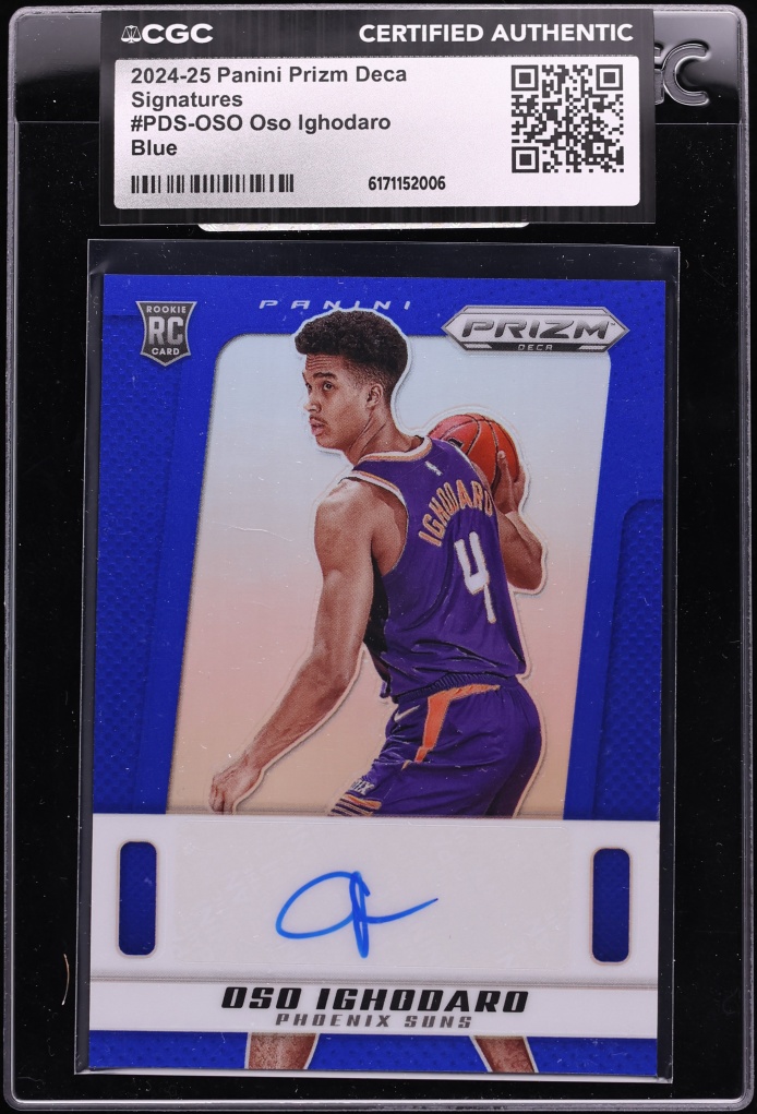 2024 Panini Prizm Deca Signatures Blue Oso Ighodaro ROOKIE AUTO #PDS-OSO CGC AUTH
