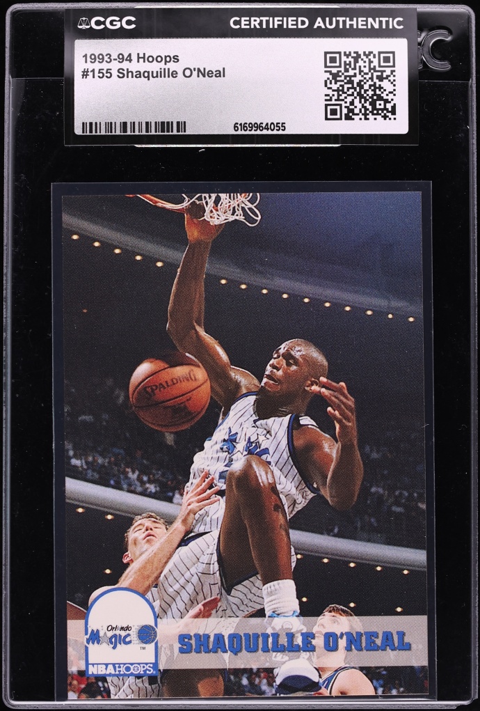 1993 Hoops Basketball Shaquille O'Neal #155 CGC AUTH