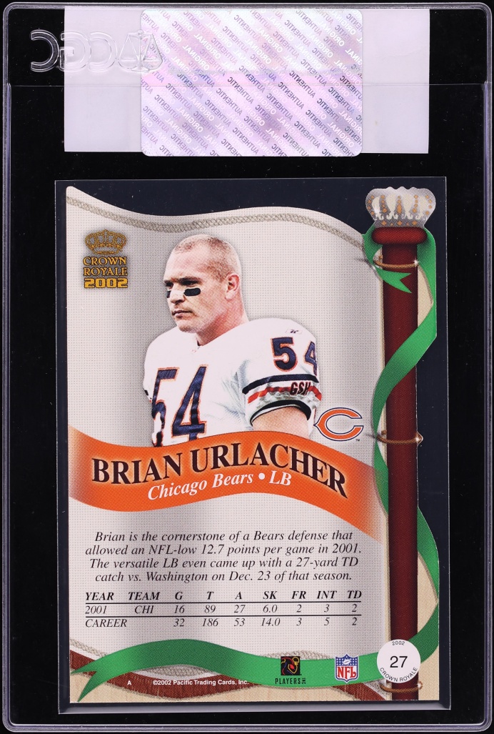 2002 Pacific Crown Royale Die-Cut Brian Urlacher #27 CGC AUTH