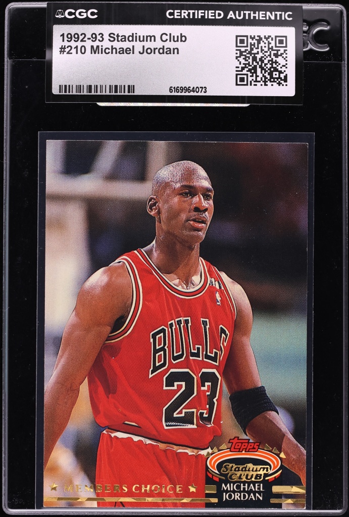 1992 Stadium Club Members Choice Michael Jordan #210 CGC AUTH