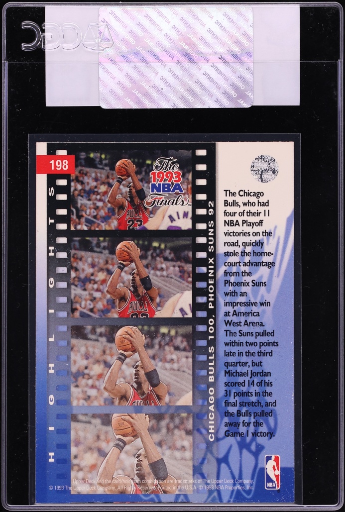 1993 Upper Deck The NBA Finals Michael Jordan #198 CGC AUTH