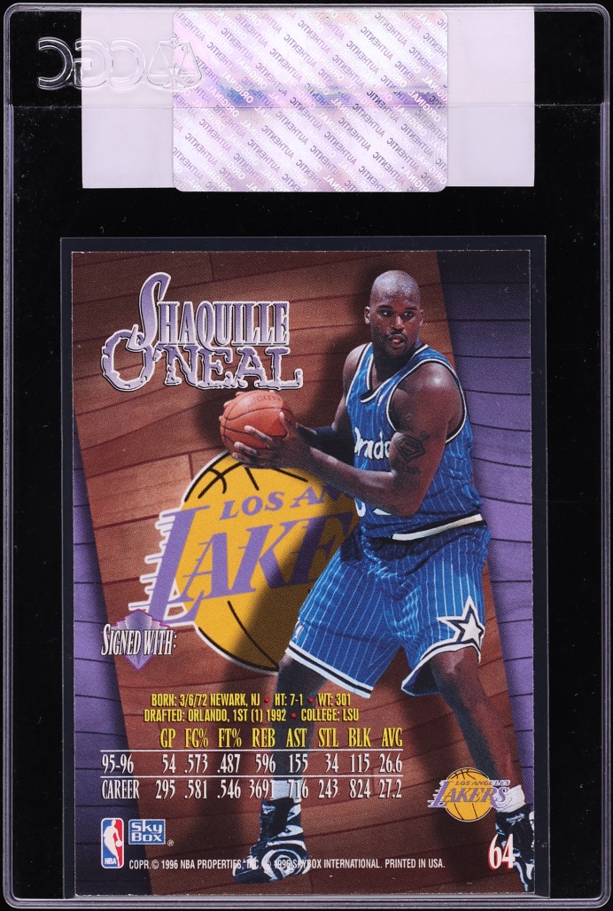 1996 Skybox Z-Force Shaquille O'Neal #64 CGC AUTH