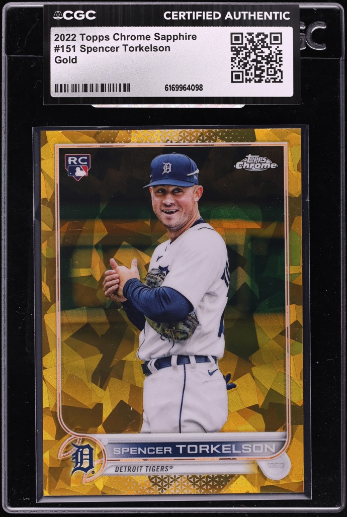 2022 Topps Chrome Sapphire Gold Spencer Torkelson ROOKIE /50 #151 CGC AUTH