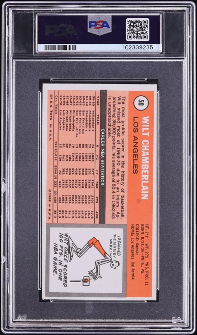 1970 Topps Basketball Wilt Chamberlain #50 PSA 4 VGEX