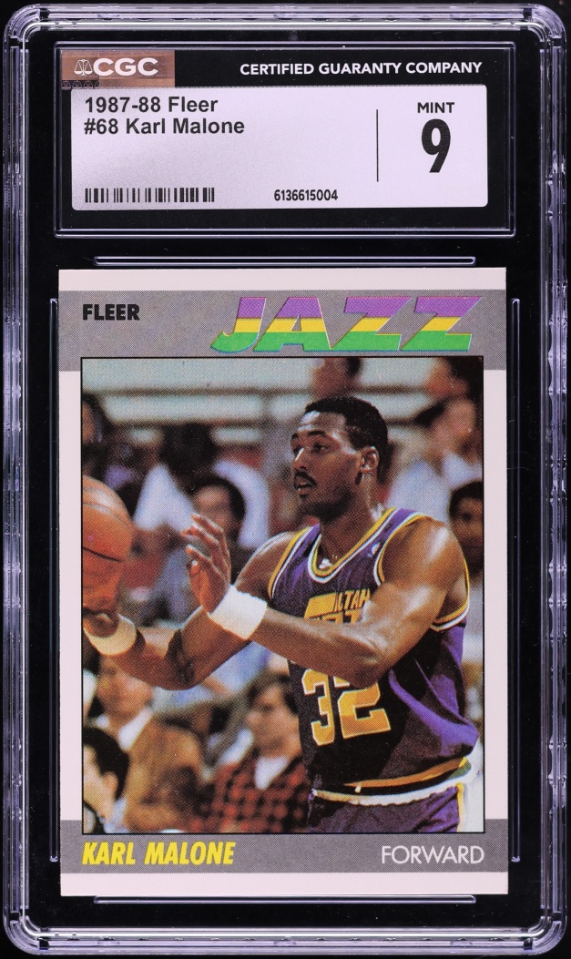 1987 Fleer Basketball Karl Malone #68 CGC 9 MINT