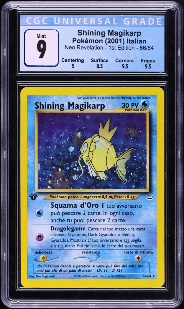 2001 Pokemon Italian Neo Revelation 1st Edition Shining Magikarp #66 CGC 9 MINT