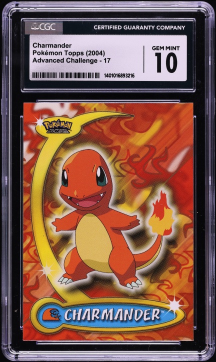 2004 Pokemon Topps Advanced Challenge Charmander #17 CGC 10 GEM MINT