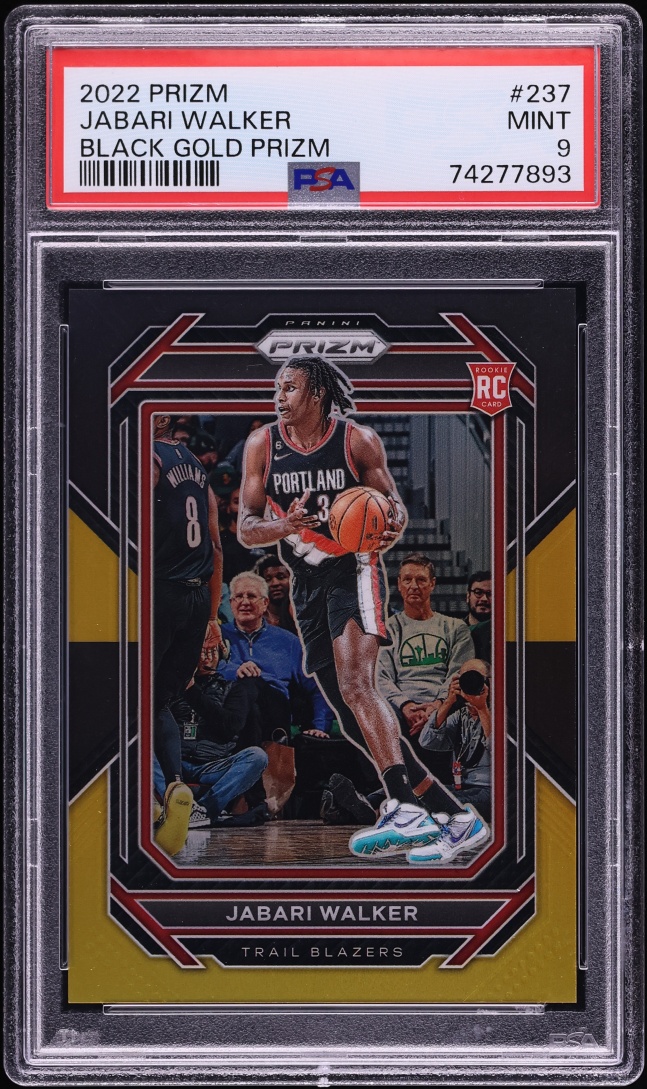 2022 Panini Prizm Black Gold Jabari Walker ROOKIE 1/5 #237 PSA 9 MINT