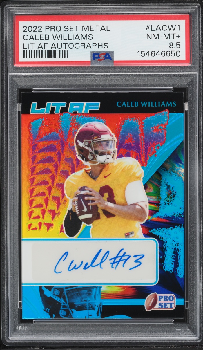 2022 Leaf Pro Set Metal Lit Af Caleb Williams ROOKIE AUTO /5 #LACW1 PSA 8.5 NM-MT+