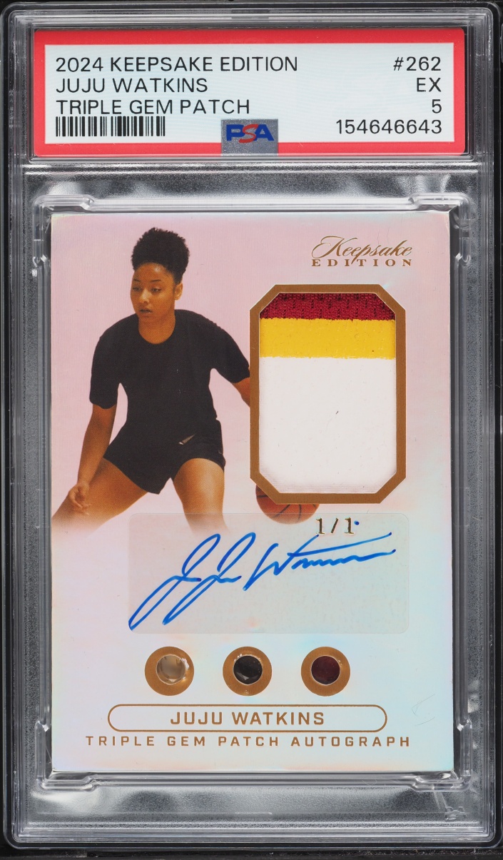 2024 Keepsake Multi-Sport Edition Triple Gem Rainbow Juju Watkins ROOKIE PATCH AUTO 1/1 PSA 5