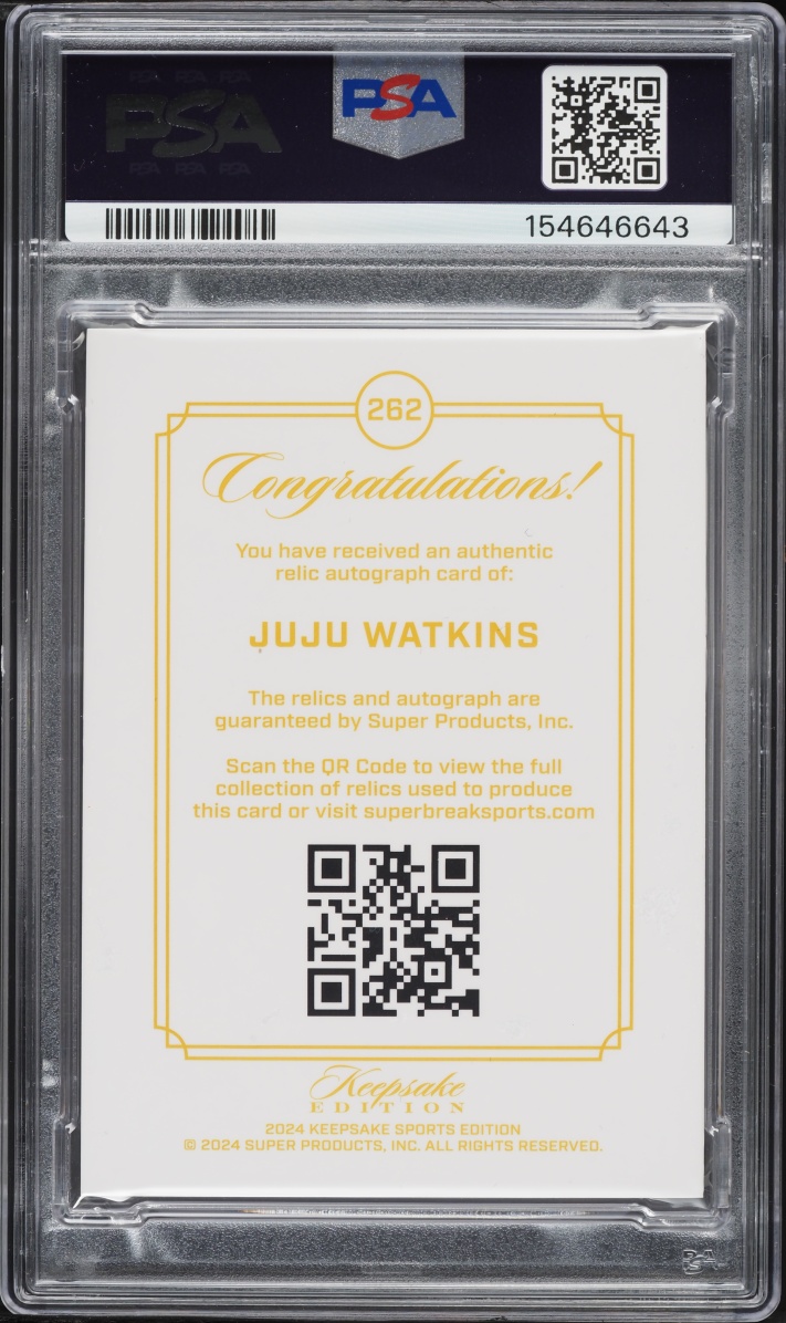 2024 Keepsake Multi-Sport Edition Triple Gem Rainbow Juju Watkins ROOKIE PATCH AUTO 1/1 PSA 5