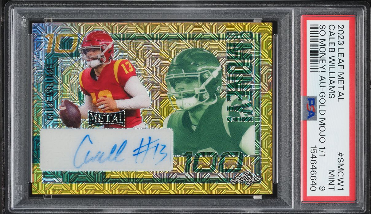 2023 Leaf Metal So Money Gold Mojo Caleb Williams ROOKIE AUTO 1/1 #SMCW1 PSA 9 MINT