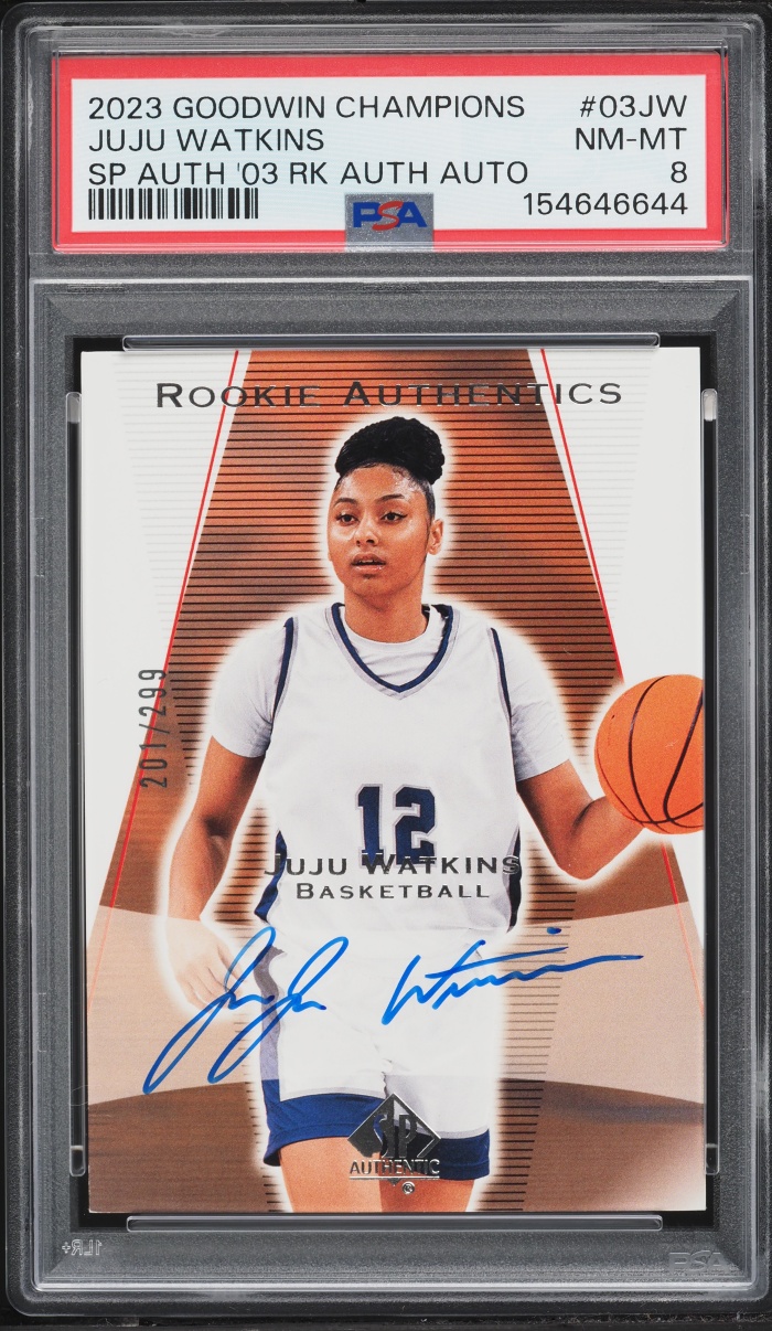 2023 Upper Deck Goodwin Champions SP Authentic '03 Juju Watkins ROOKIE AUTO /299 PSA 8 NM-MT