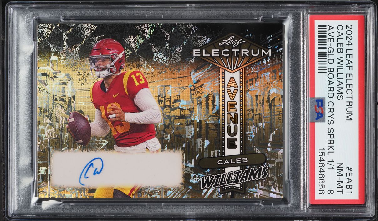 2024 Leaf Electrum Avenue Sparkle Gold Board Crystal Caleb Williams ROOKIE AUTO 1/1 PSA 8 NM-MT