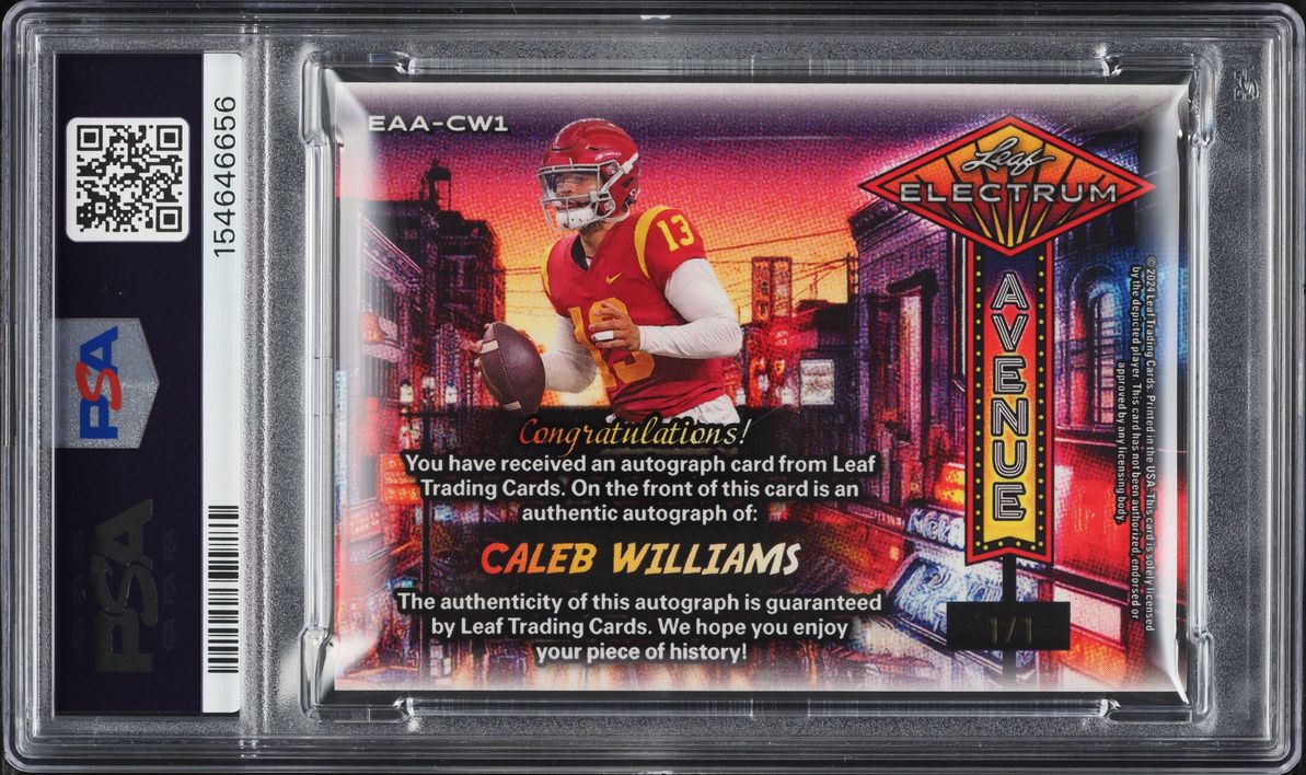 2024 Leaf Electrum Avenue Sparkle Gold Board Crystal Caleb Williams ROOKIE AUTO 1/1 PSA 8 NM-MT