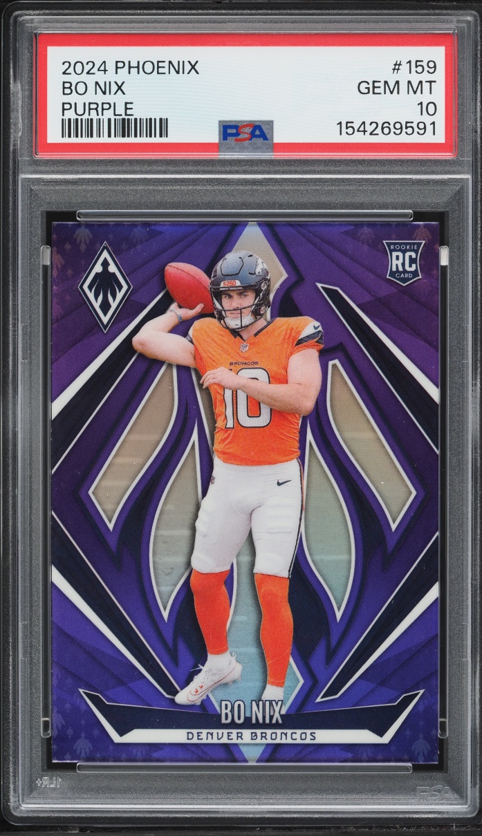 2024 Panini Phoenix Purple Bo Nix ROOKIE #159 PSA 10 GEM MINT