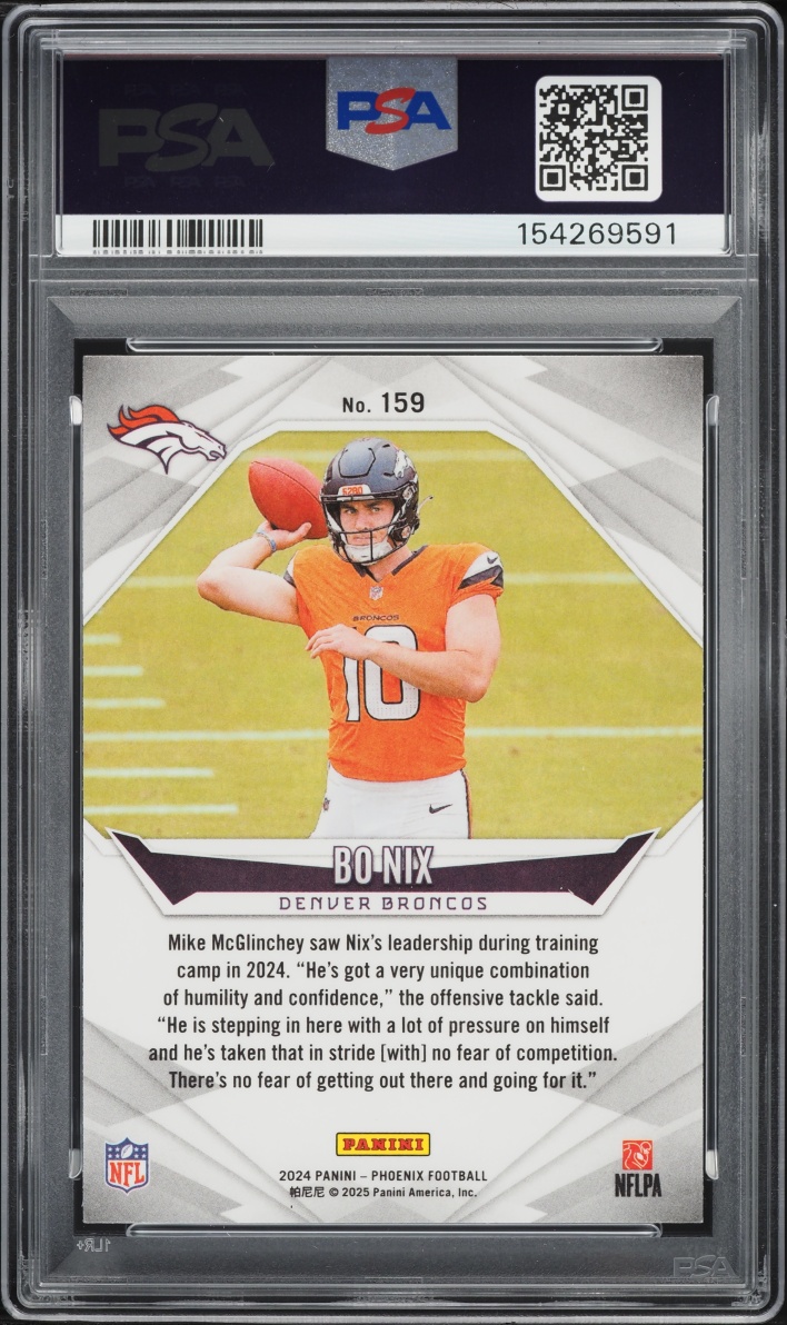 2024 Panini Phoenix Purple Bo Nix ROOKIE #159 PSA 10 GEM MINT