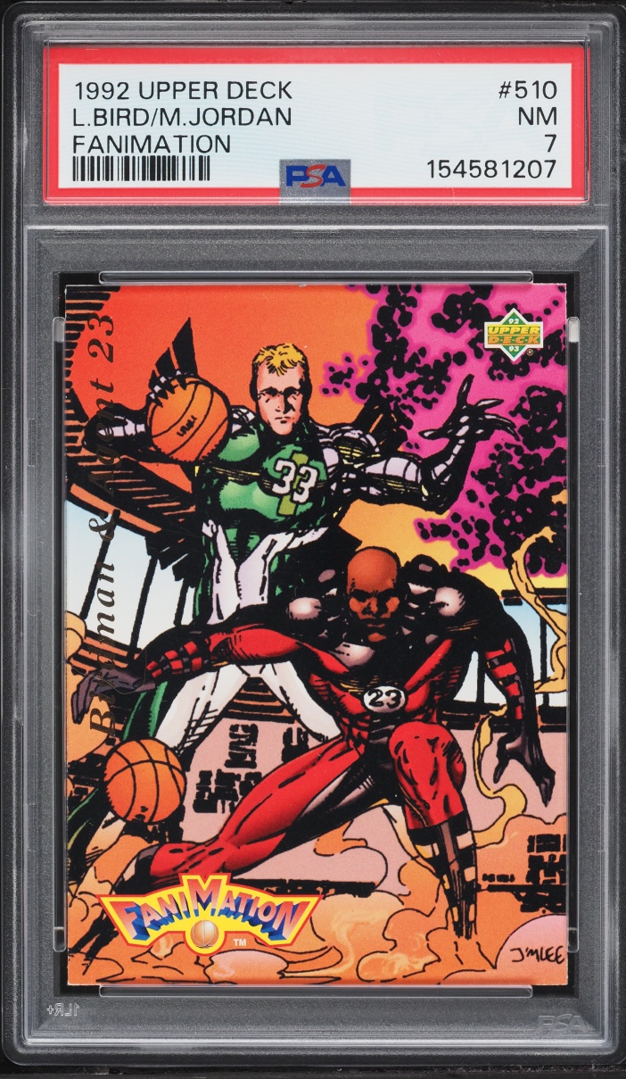 1992 Upper Deck Fanimation Larry Bird & Michael Jordan #510 PSA 7 NRMT