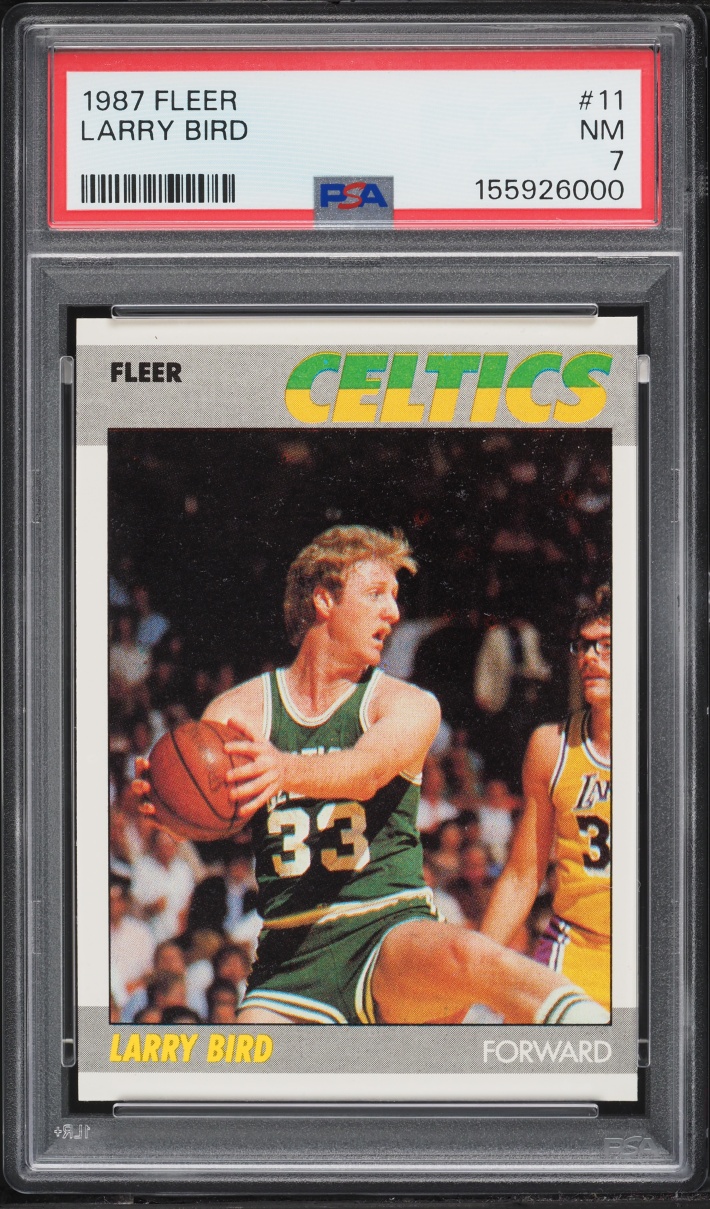 1987 Fleer Basketball Larry Bird #11 PSA 7 NRMT