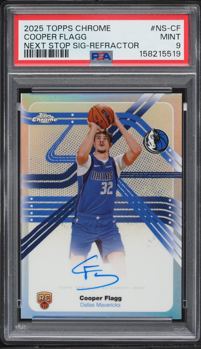 2025 Topps Chrome Next Stop Signatures Refractor Cooper Flagg ROOKIE AUTO #NS-CF PSA 9 MINT
