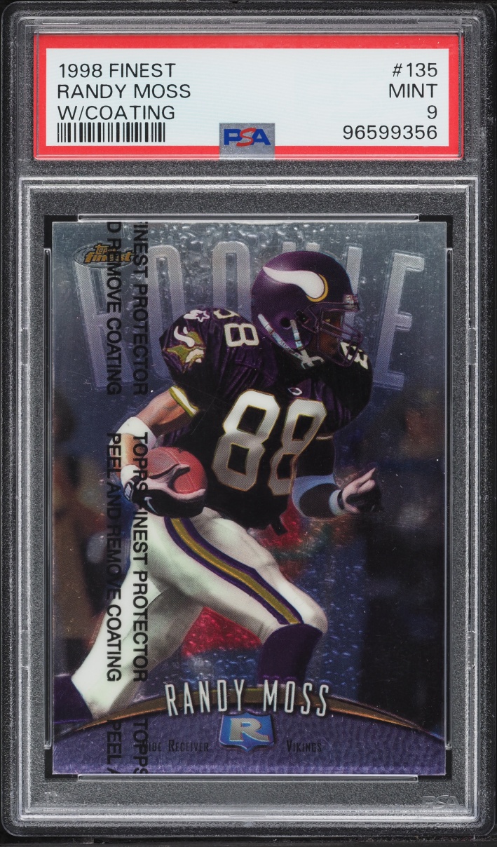 1998 Finest Football w/ Coating Randy Moss ROOKIE #135 PSA 9 MINT