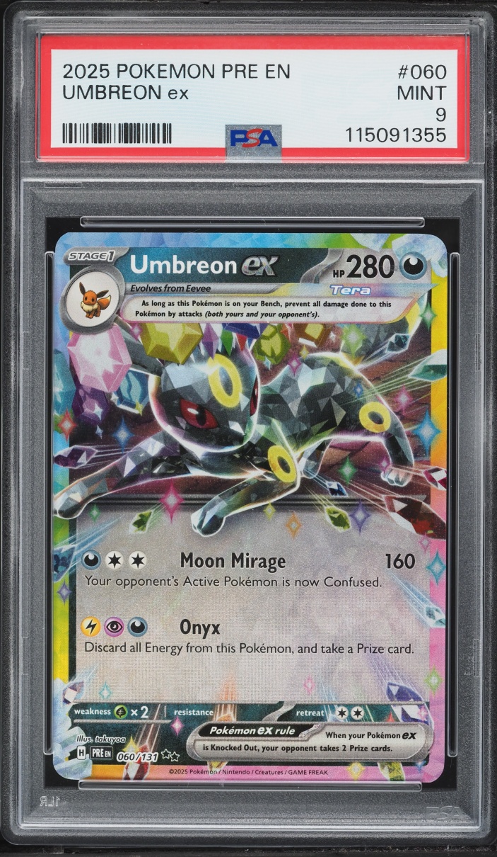 2025 Pokemon Scarlet & Violet Prismatic Evolutions Holo Umbreon ex #60 PSA 9 MINT