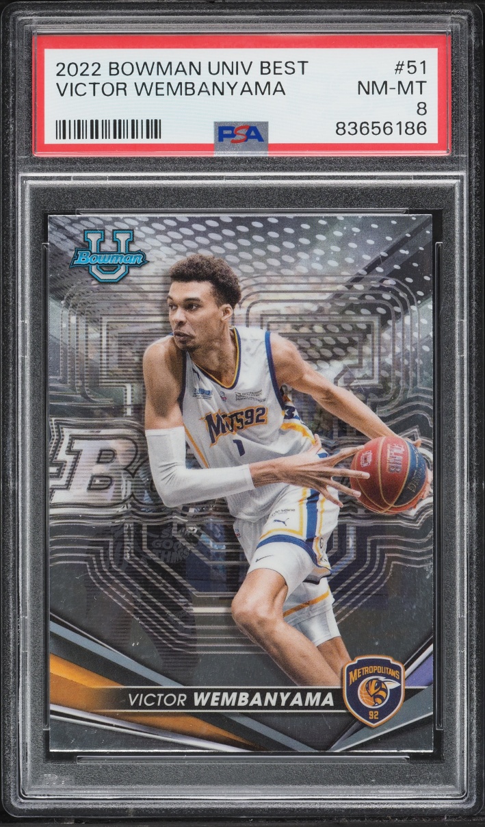 2022 Bowman University Best Victor Wembanyama ROOKIE #51 PSA 8 NM-MT