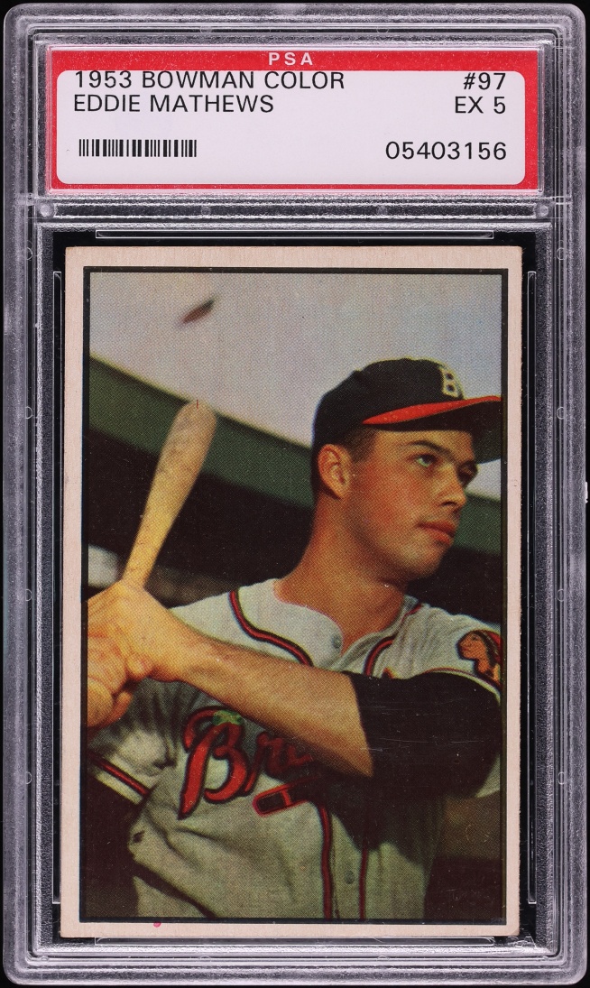 1953 Bowman Color Eddie Mathews #97 PSA 5 EX
