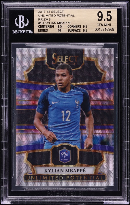 2017 Panini FIFA 365 Kylian Mbappe ROOKIE #250 PSA 9 MINT on
