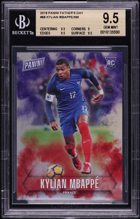 2018 Panini Prizm World Cup Red Blue Wave Prizms Kylian Mbappe