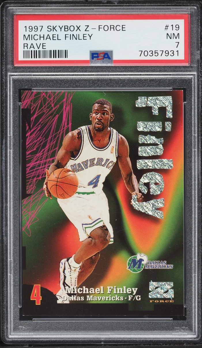 1997 Skybox Z-Force Rave Michael Finley /399 #19 PSA 7 NRMT