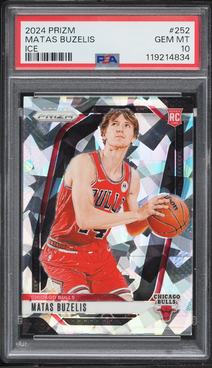 2024 Panini Prizm Ice Matas Buzelis ROOKIE #252 PSA 10 GEM MINT