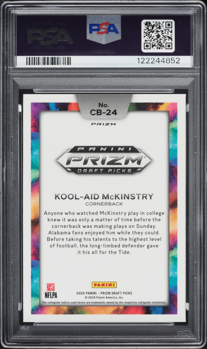 2024 Panini Prizm Draft Picks Black Colorblast Kool-Aid McKinstry ROOKIE #CB-24 PSA 10 GEM MINT