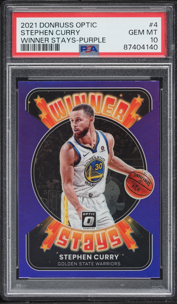 2021 Donruss Optic Winner Stays Purple Stephen Curry #4 PSA 10 GEM MINT