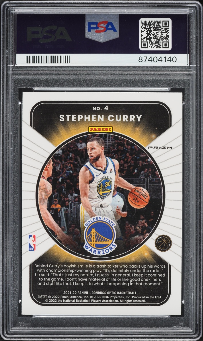 2021 Donruss Optic Winner Stays Purple Stephen Curry #4 PSA 10 GEM MINT