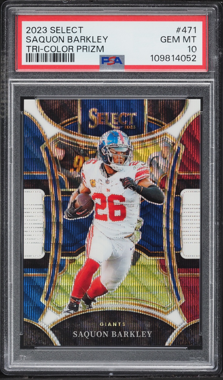 2023 Select Suite Level Tri-Color Prizm Saquon Barkley /149 #471 PSA 10 GEM MINT