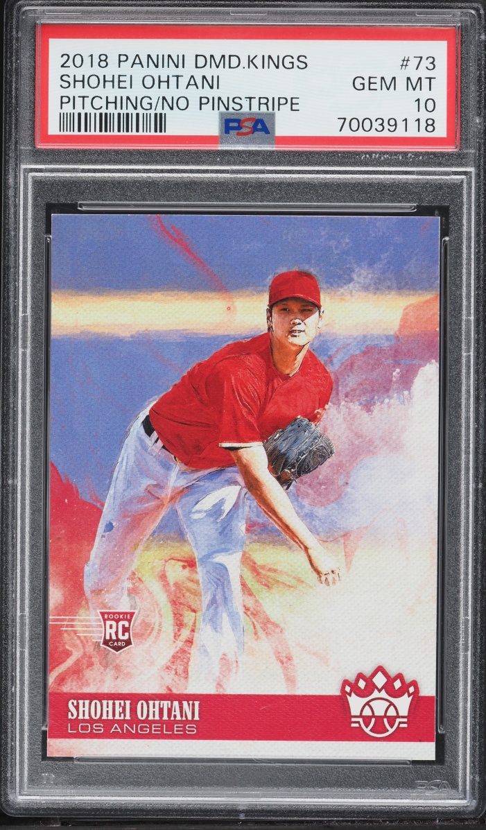 2018 Panini Diamond Kings Pitching No Pinstripe Shohei Ohtani ROOKIE #73 PSA 10 GEM MINT