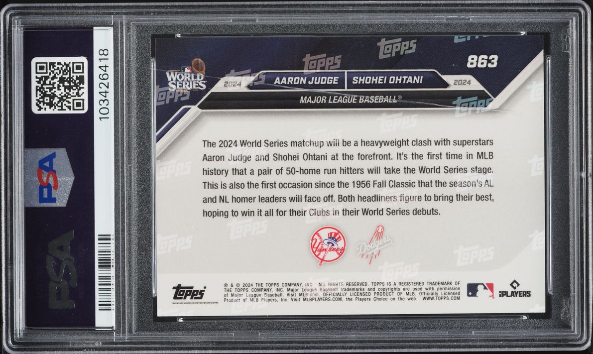 2024 Topps Now Aaron Judge & Shohei Ohtani #863 PSA 10 GEM MINT