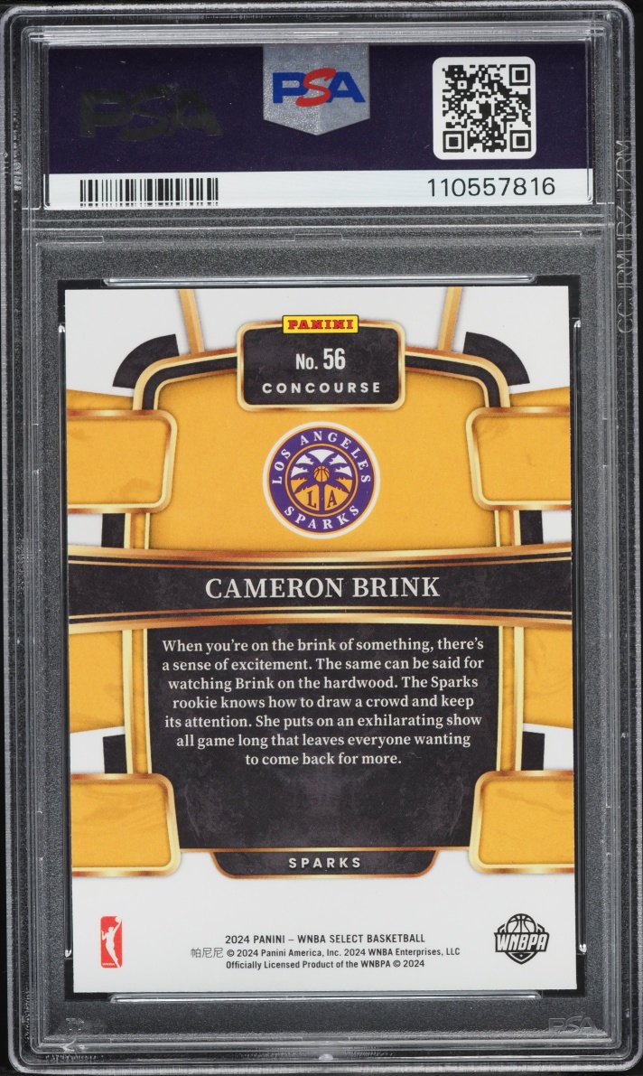 2024 Select WNBA Concourse Cameron Brink ROOKIE #56 PSA 10 GEM MINT