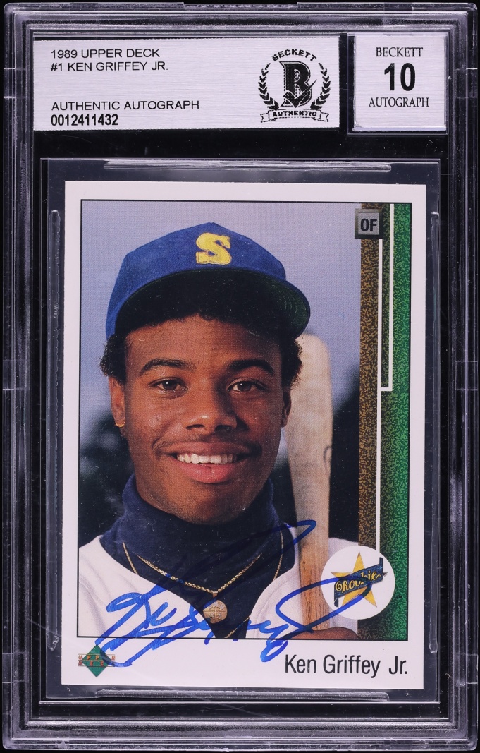 1989 Upper Deck Ken Griffey Jr. ROOKIE AUTO #1 BAS BGS AUTH