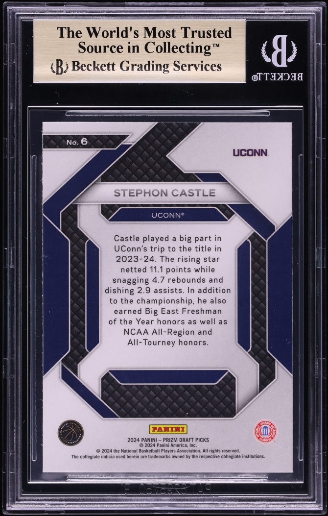 2024 Panini Prizm Draft Picks New Recruits Stephon Castle ROOKIE #6 BGS 9.5 GEM MINT
