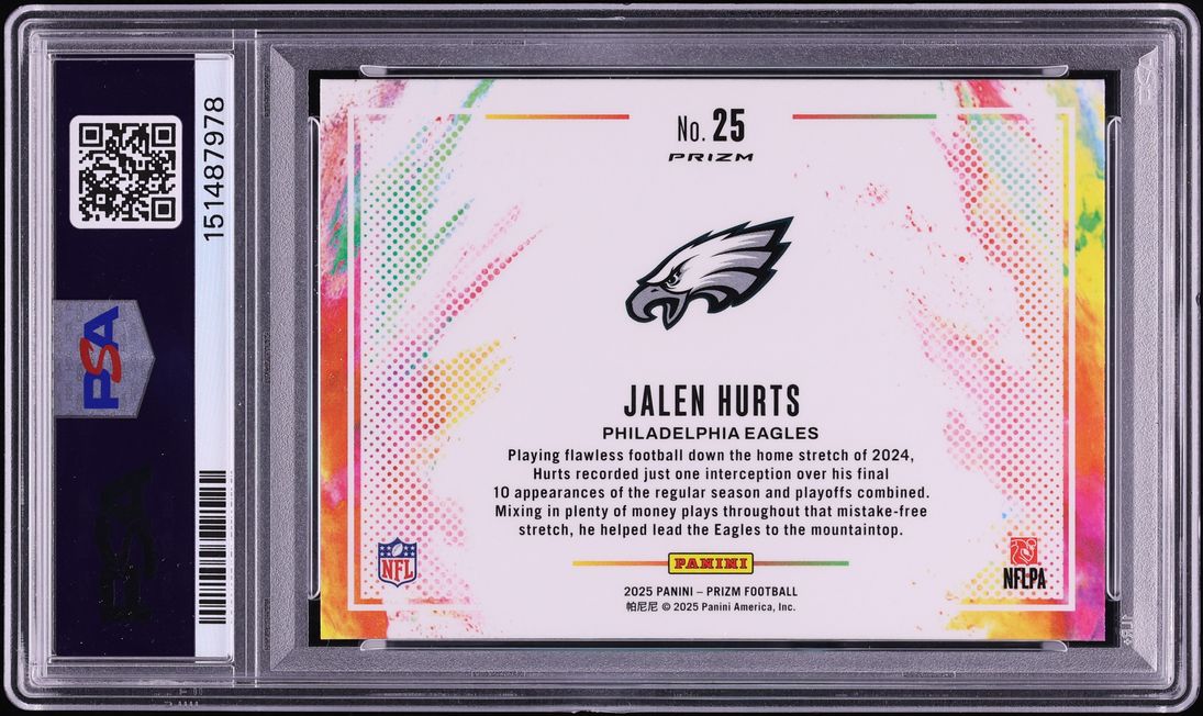 2025 Panini Prizm Color Blast Jalen Hurts #25 PSA 10 GEM MINT