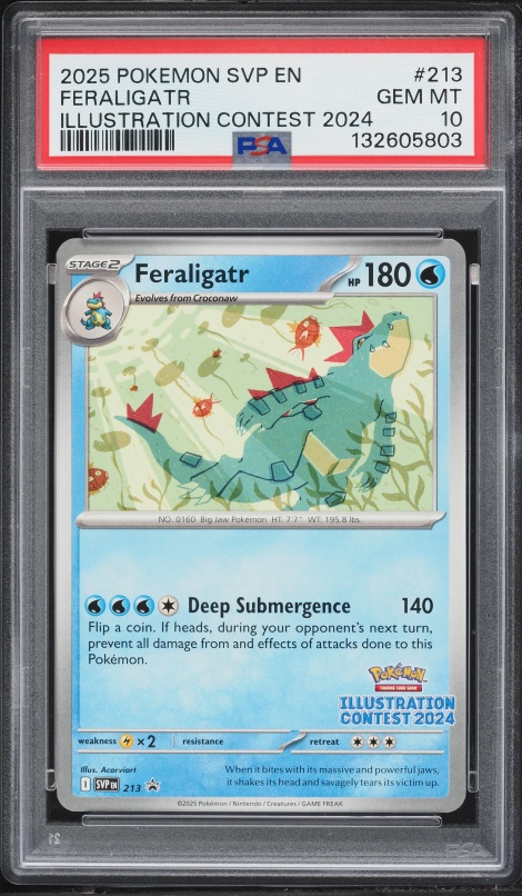 2025 Pokemon Scarlet & Violet Promo Illustration Contest '24 Feraligatr #213 PSA 10 GEM MINT